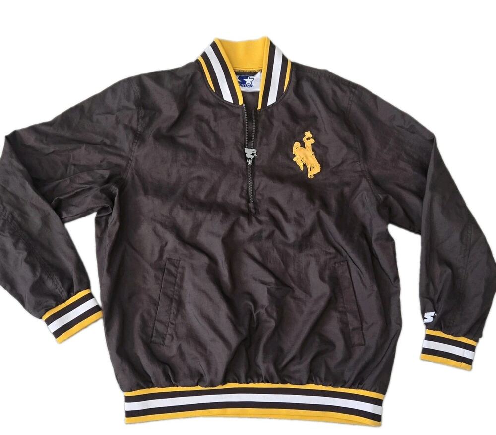 Y2K 90s/00s Nylon Starter Wyoming Cowboys Stadium Windbreaker Jacket Mens Sz XL